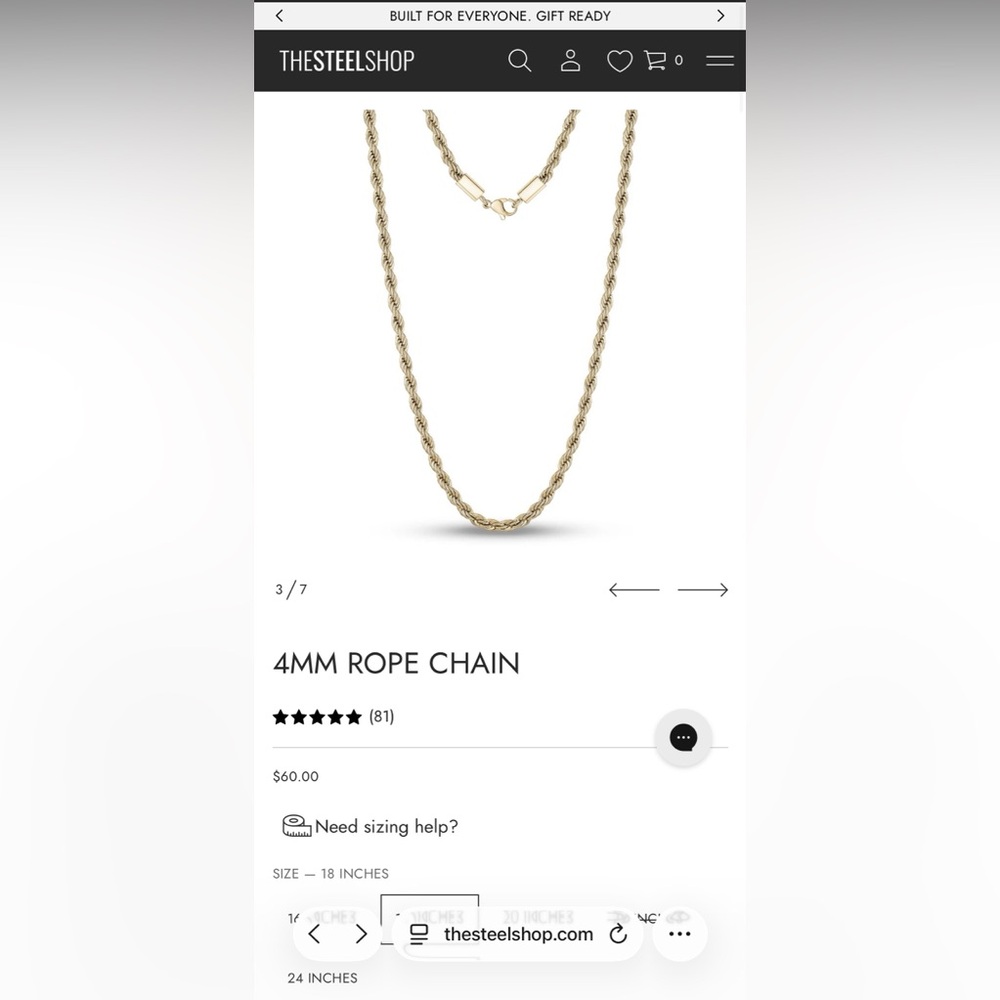 Gold Rope Chain Necklace - Picture 5 of 5